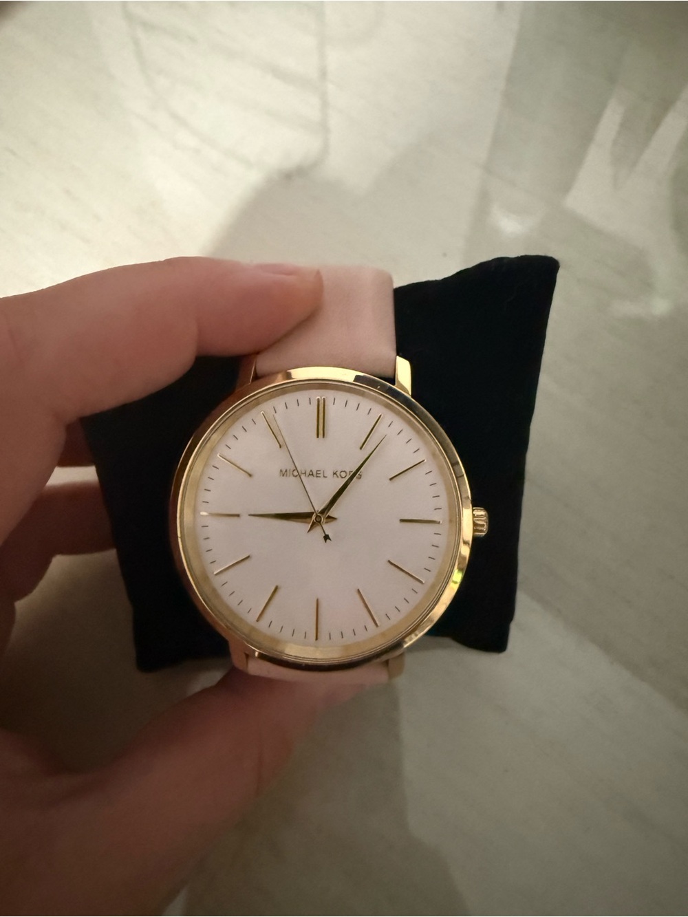 Michael Kors women’s Gold Case Pink Strap Watch